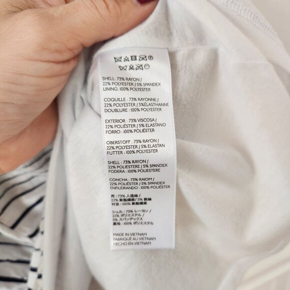 Maeve Anthropologie Black and White Striped Artsy Dress Lagenlook Women's XS - Picture 6 of 7